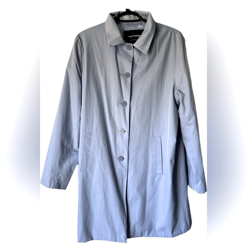 Weatherproof Garment Company Women's Trench Coat Jacket Periwinkle Blue L
